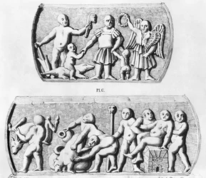 Triumph der Gnosis, Kopie von gnostischen Kästchen, graviert von Thierry frères (19. Jahrhundert)